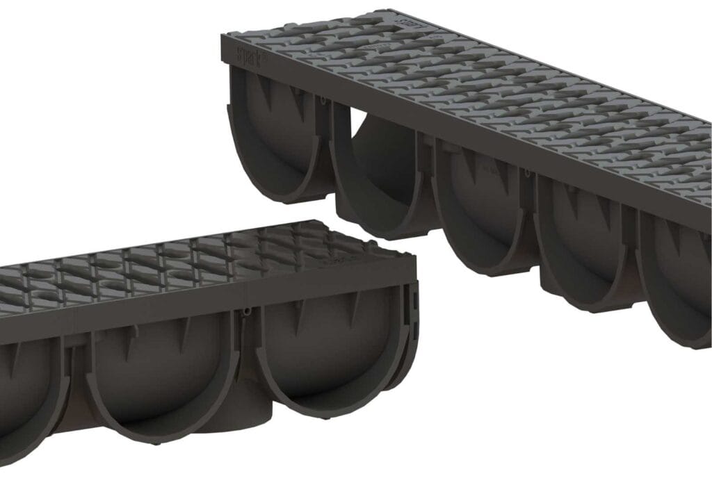 Odwodnienie liniowe plastikowe VODALAND Easy3 DN100 H100 z rusztem plastikowym, kl. A15