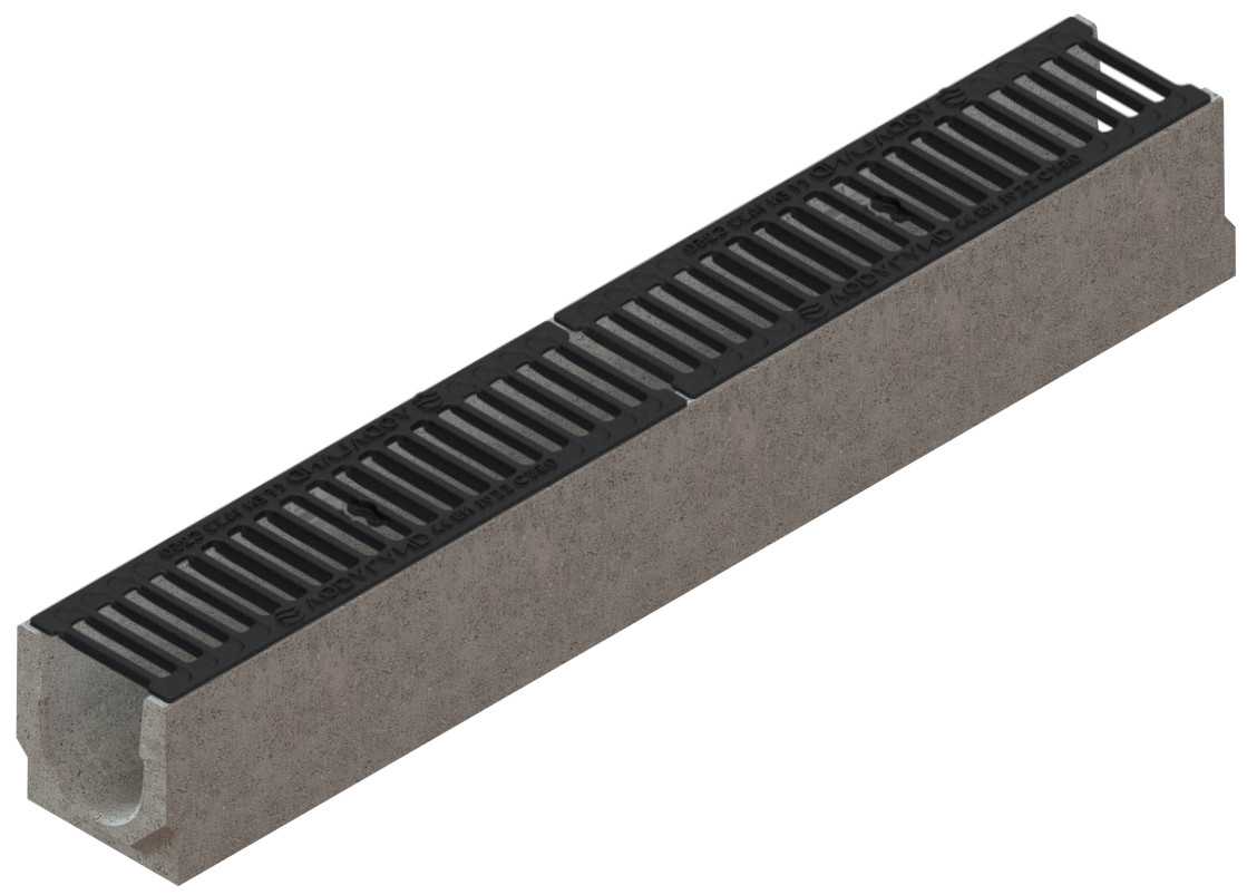 Kanał beton-Base DN100-ruszt żeliwo SPARK kl.C250 h125