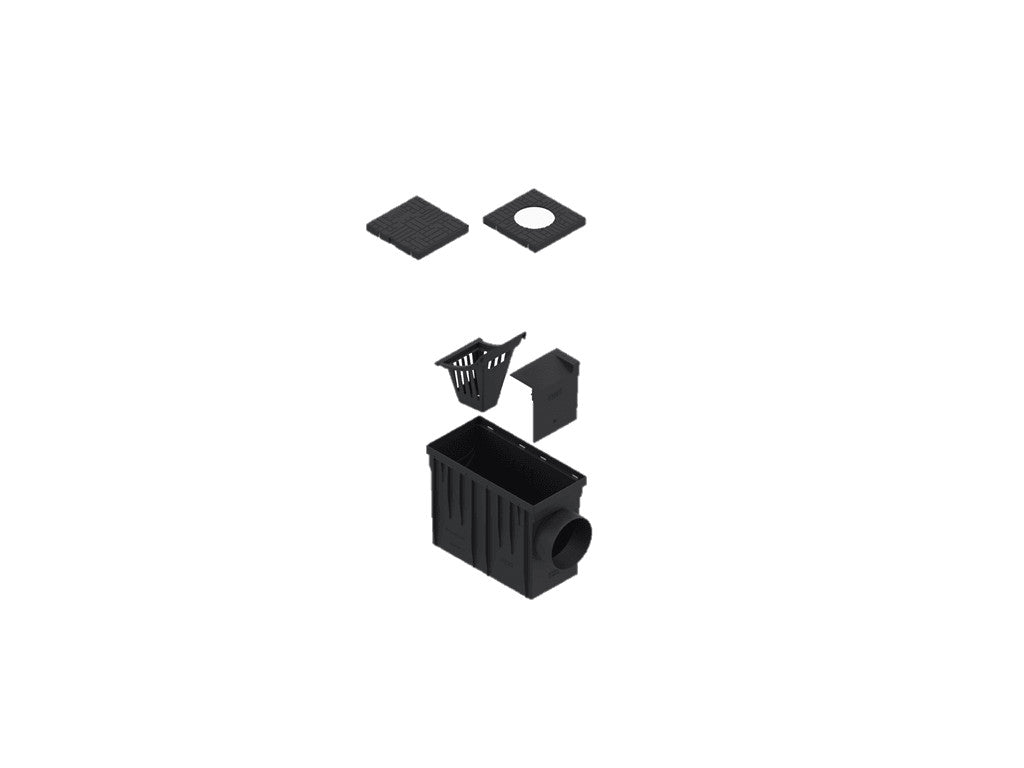 Boks Sciekowy Z Poziomym Odprowadzeniem Wody Czarny