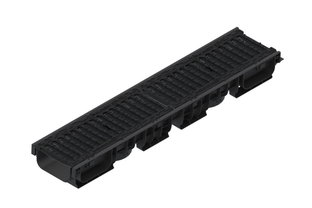 Odwodnienie liniowe plastikowe VODALAND Base DN150 H100–H200 z rusztem żeliwnym, kl. C250