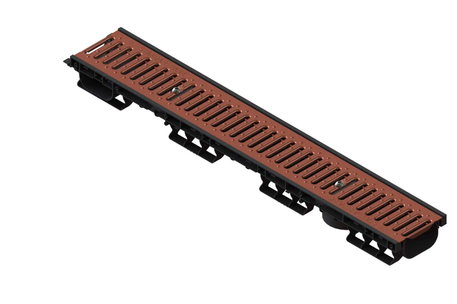 Kanał plastikowy PolyMax Basic DN100 z rusztem mosiężnym kl.A15 H55