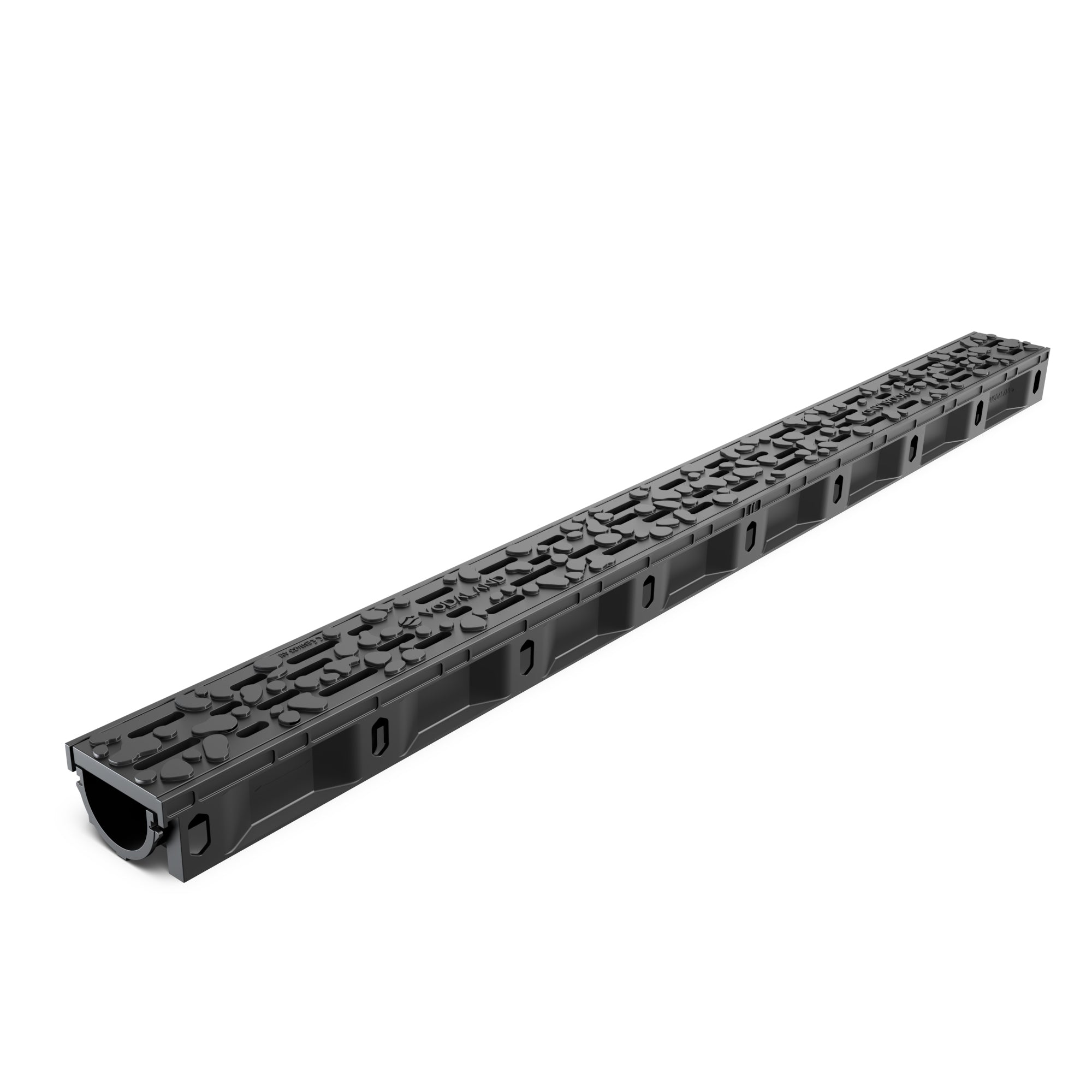 Odwodnienie liniowe plastikowe VODALAND Micro DN50 H50 z rusztem plastikowym Stone, kl. A15