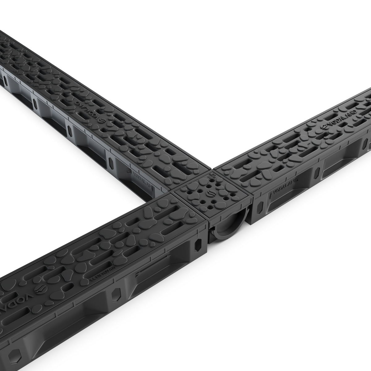 Odwodnienie liniowe plastikowe VODALAND Micro DN50 H50 z rusztem plastikowym Stone, kl. A15