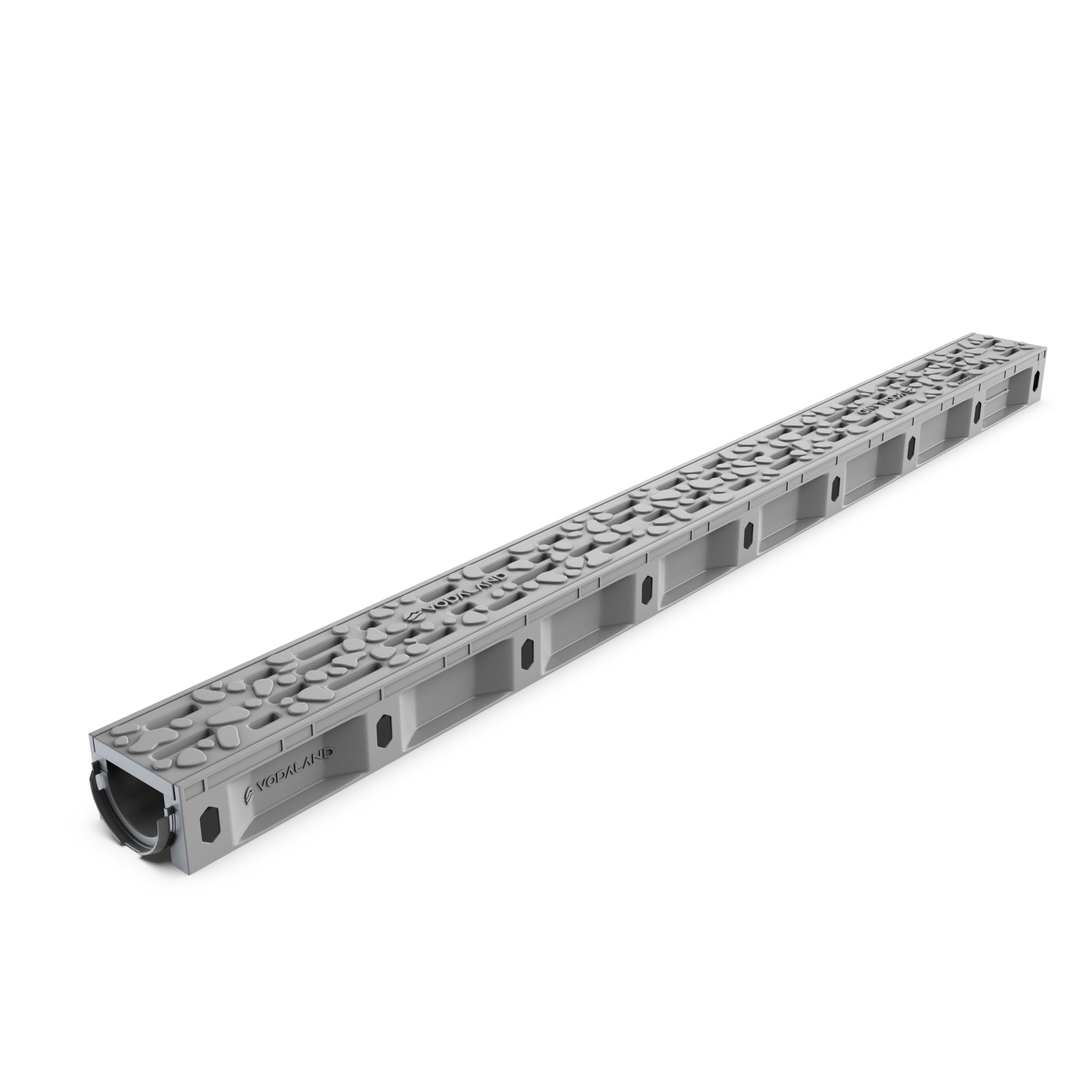 Odwodnienie liniowe plastikowe VODALAND Micro DN50 H50 z rusztem plastikowym Stone, kl. A15