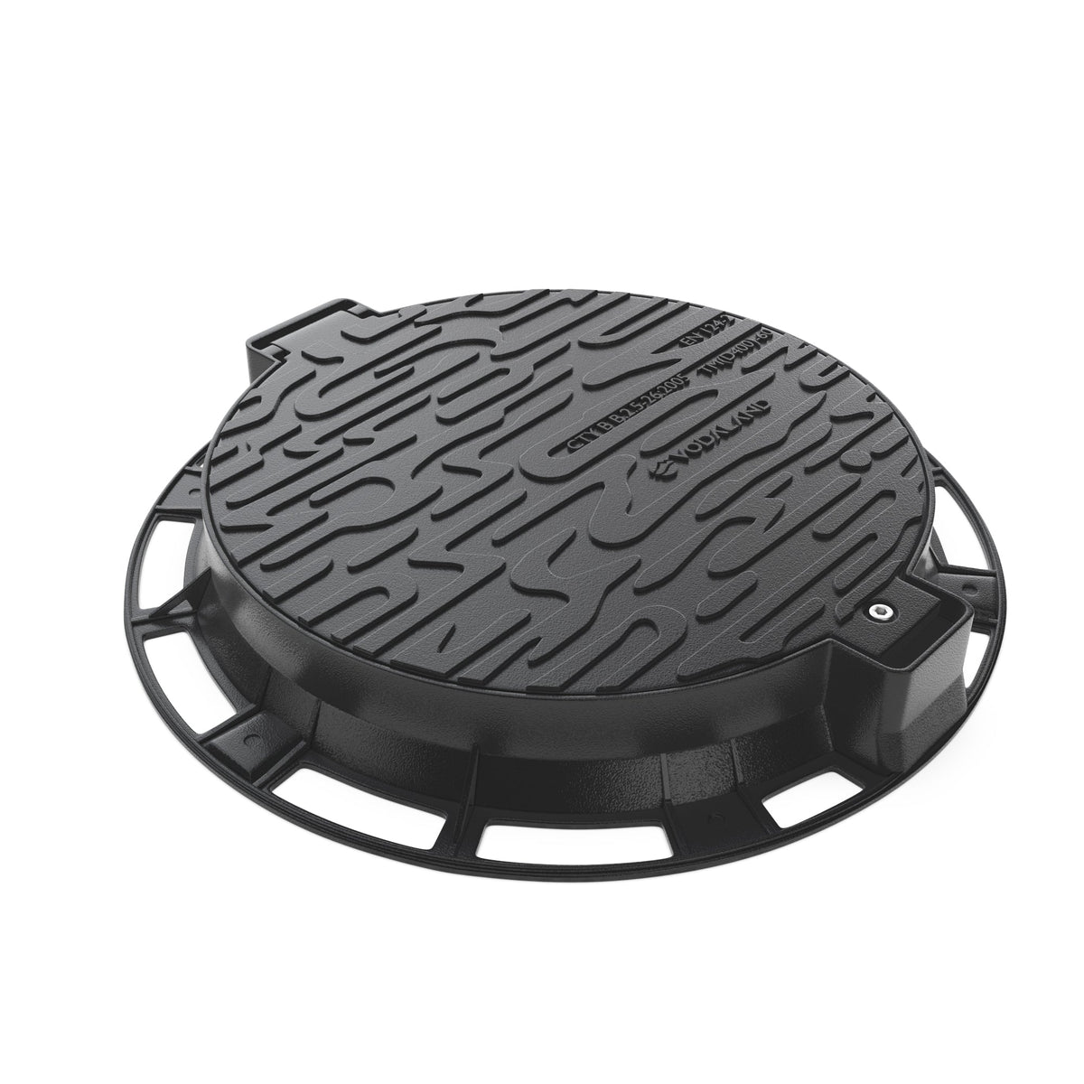 Właz żeliwny VODALAND DN600 z zamkiem i uszczelką tłumiącą, kl. D400