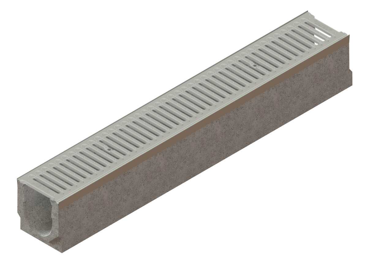 Kanał beton-Base DN100-ruszt stal nierdzewna kl.A15 h125