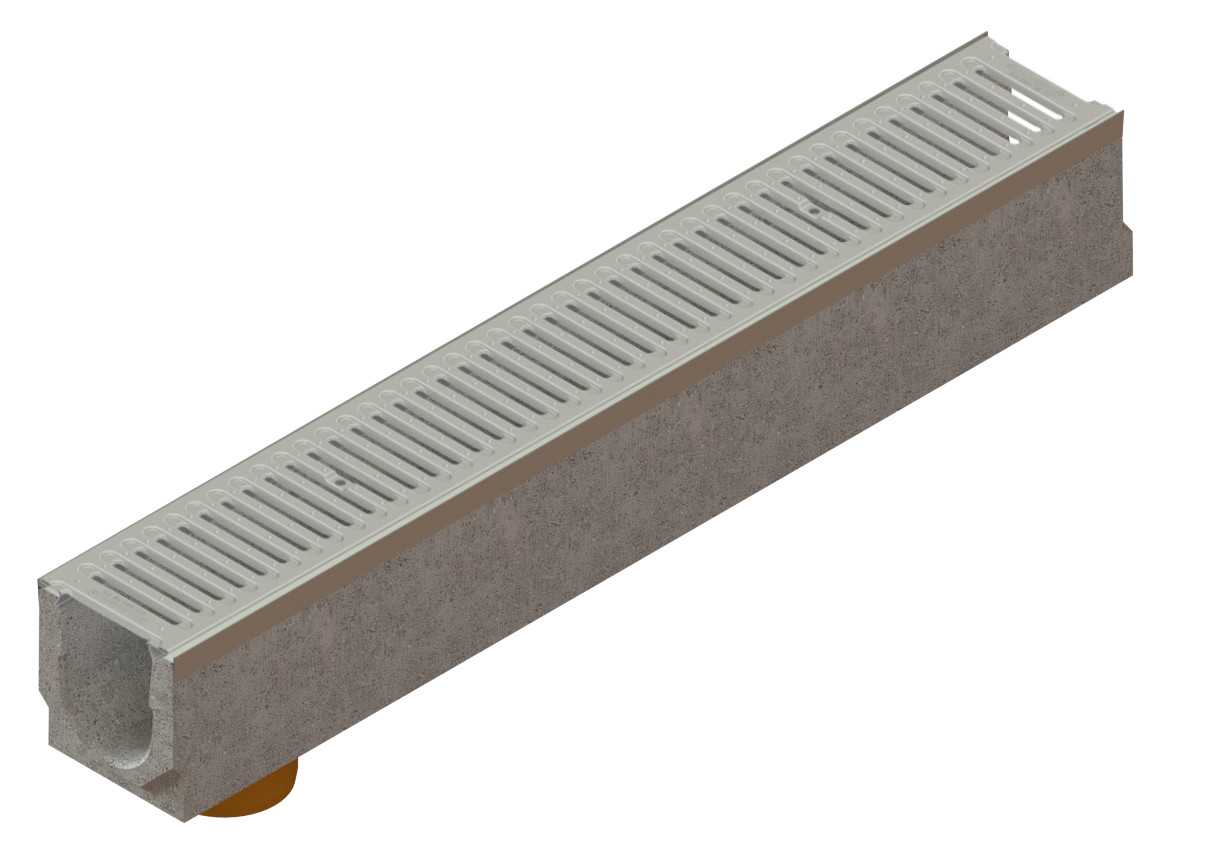 Kanał beton-Base DN100-ruszt stal nierdzewna kl.A15 h125