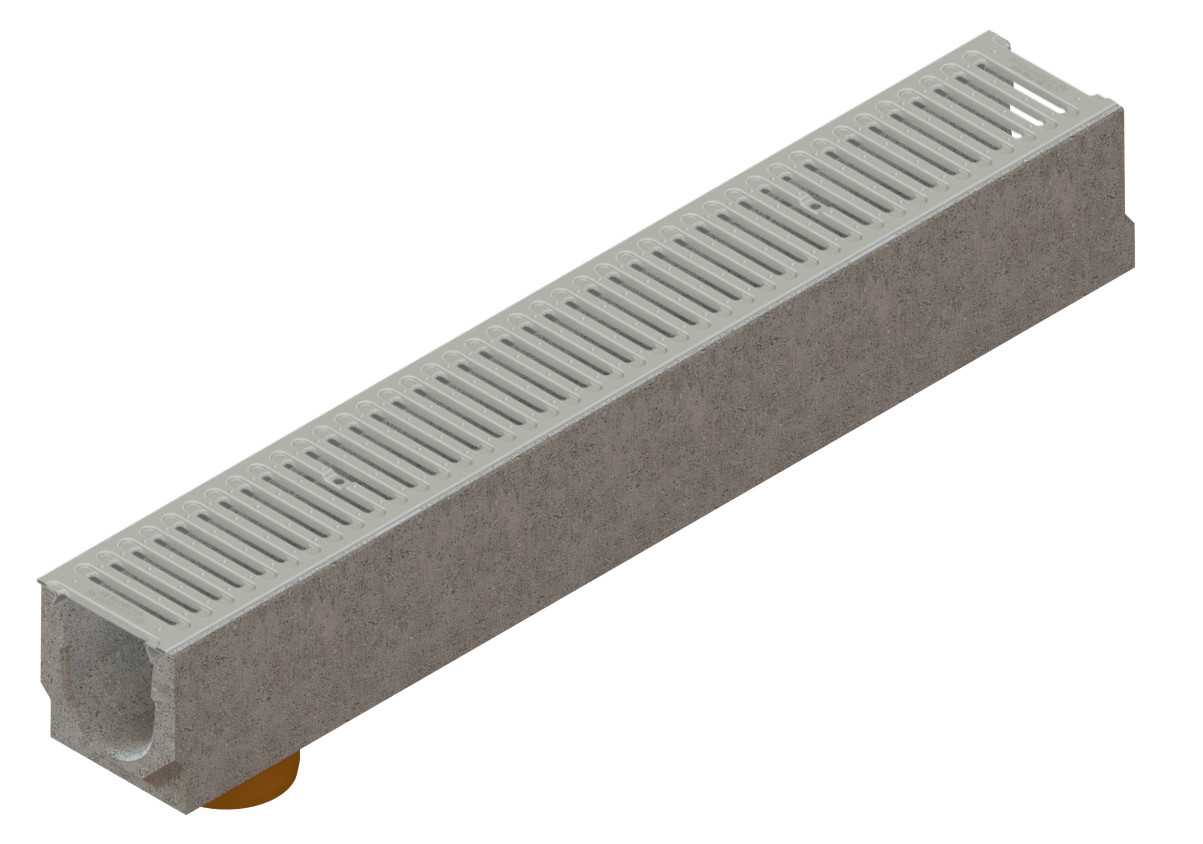 Kanał beton-Base DN100-ruszt stal nierdzewna kl.A15 h125