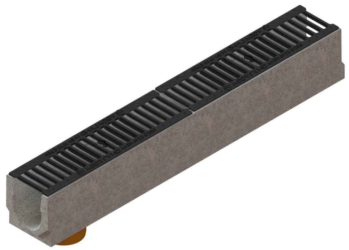 Kanał beton-Base DN100-ruszt żeliwo SPARK kl.C250 h125
