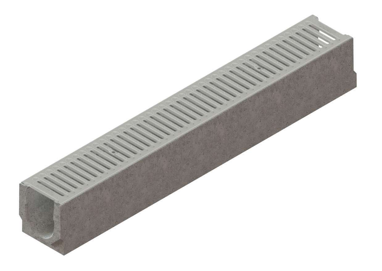 Kanał beton-Base DN100-ruszt stal nierdzewna kl.A15 h125