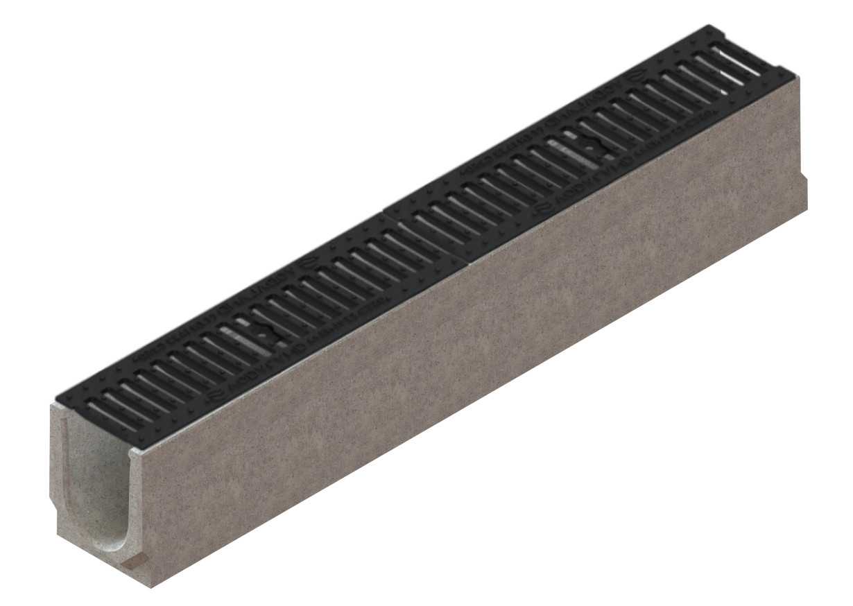 Kanał beton-Base DN100-ruszt żeliwo kl.C250 h180