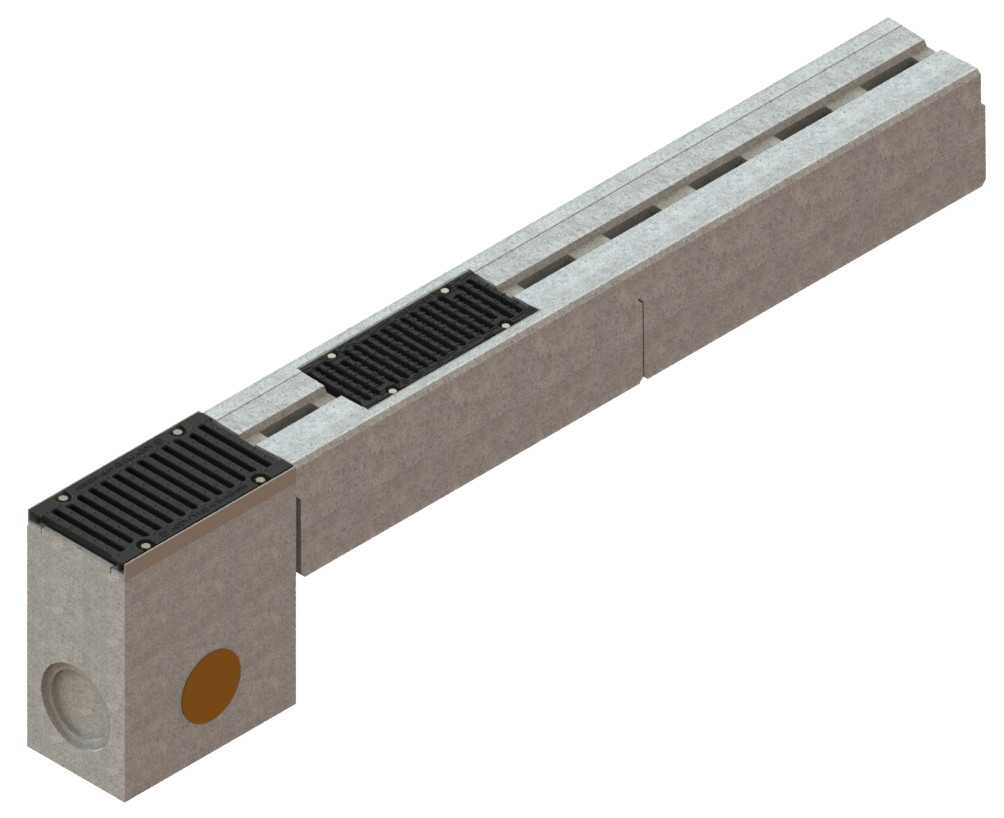 Odwodnienie liniowe monolityczne VODALAND Mono DN150 H290 betonowe, kl. E600