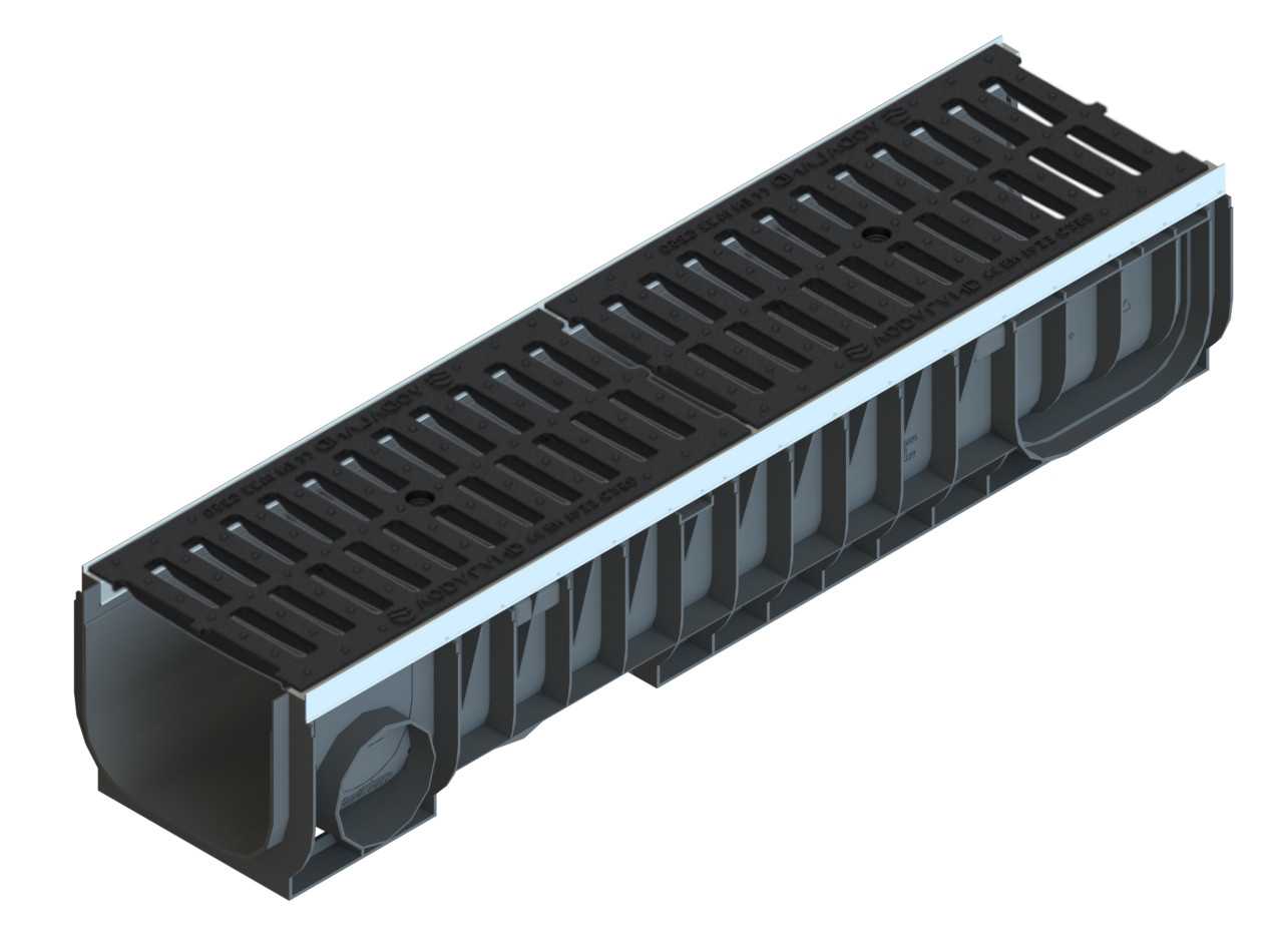 Kanał plastik-Base DN200-ruszt żeliwny KL.C250 H200