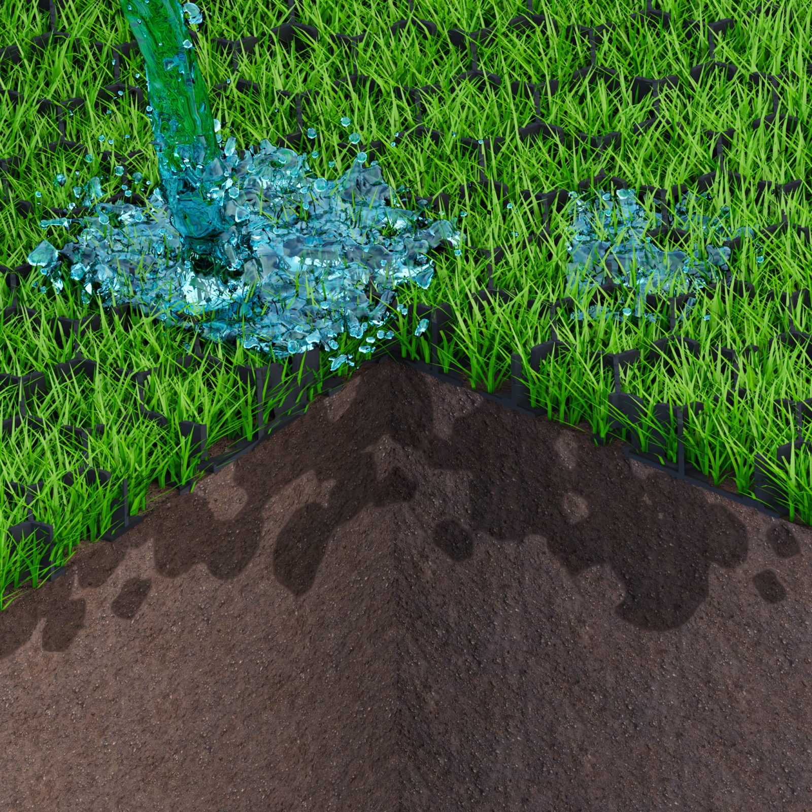 Krata Trawnikowa Hexpave Grid Czarna