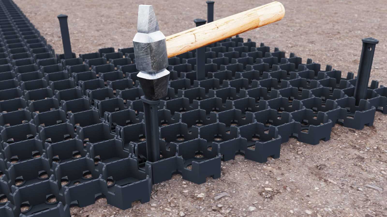 Krata Trawnikowa Hexpave Grid Czarna