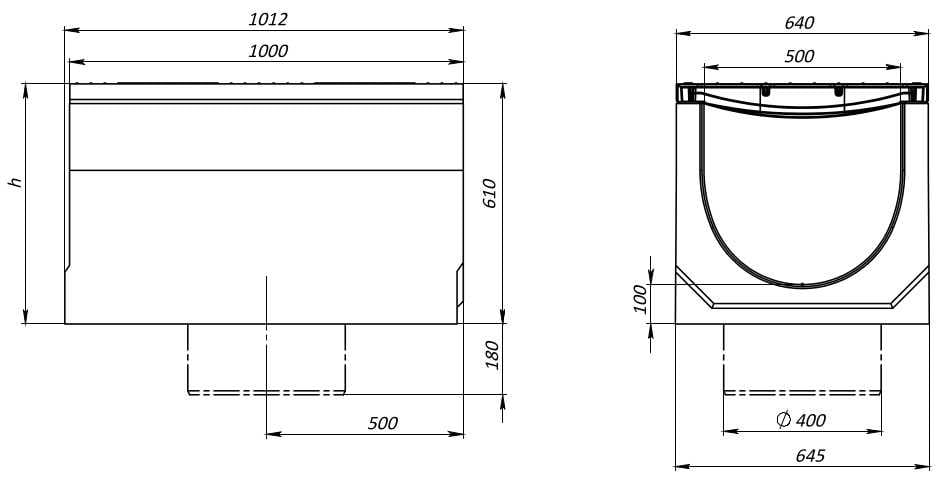Kanal Betonowy Betomaxdrive Dn400 Z Rusztem Zeliwnym Kl E600 H510