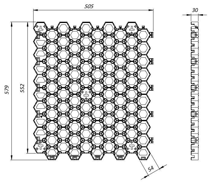 Krata Trawnikowa Hexpave Grid Czarna