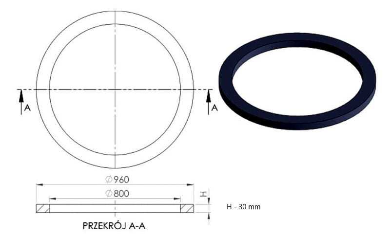 Przykrycie Zabezpieczajace Z Pierscieniem Fi 800
