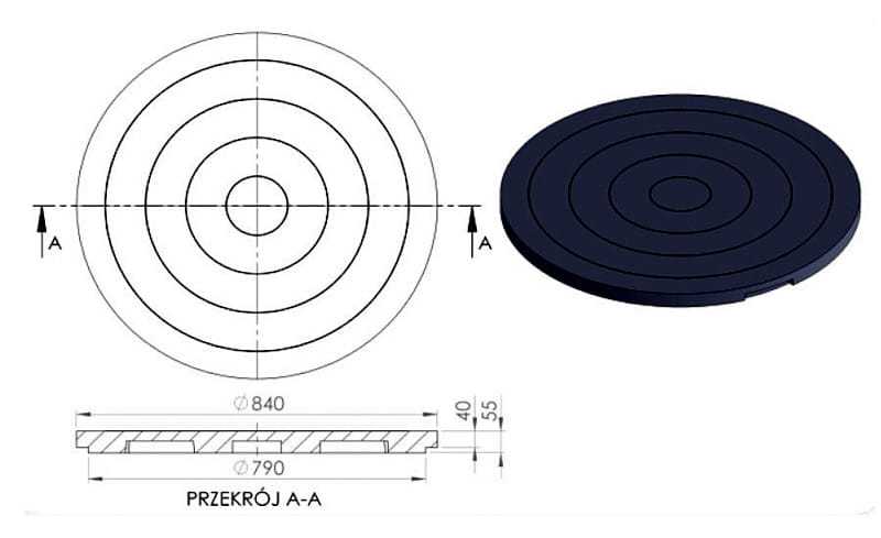 Przykrycie Zabezpieczajace Z Pierscieniem Fi 800