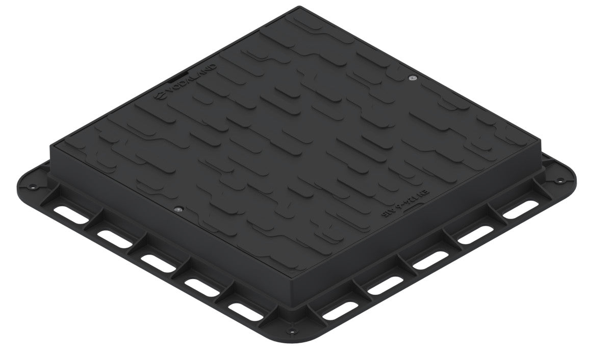 Właz rewizyjny plastikowy czarny 600x600 mm DN430  z zamkiem A15