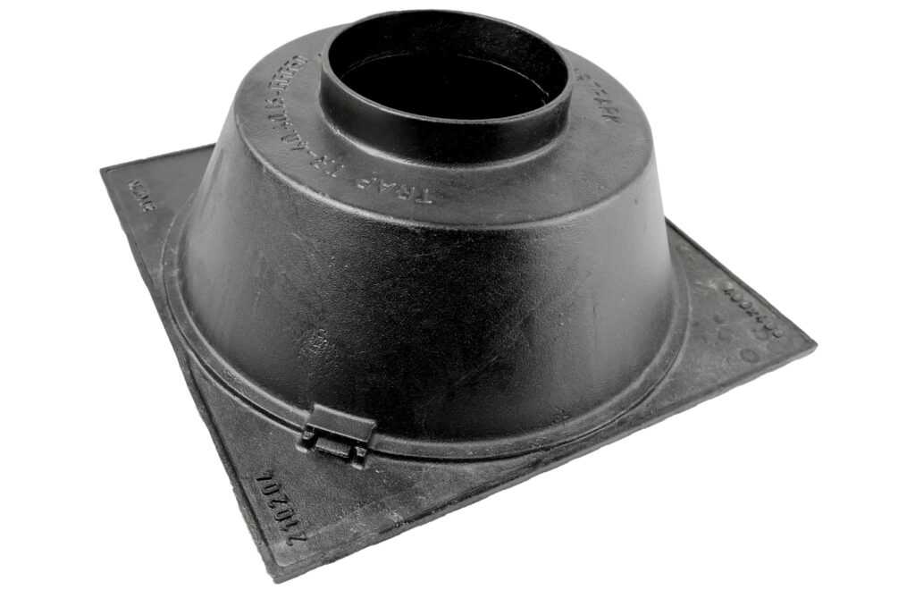 Wpust posadzkowy żeliwny VODALAND 200×200 mm z powłoką KTL, kl. M125