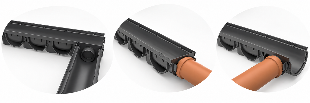 Odwodnienie liniowe plastikowe VODALAND Easy X1 DN70 H70 z rusztem plastikowym, kl. A15